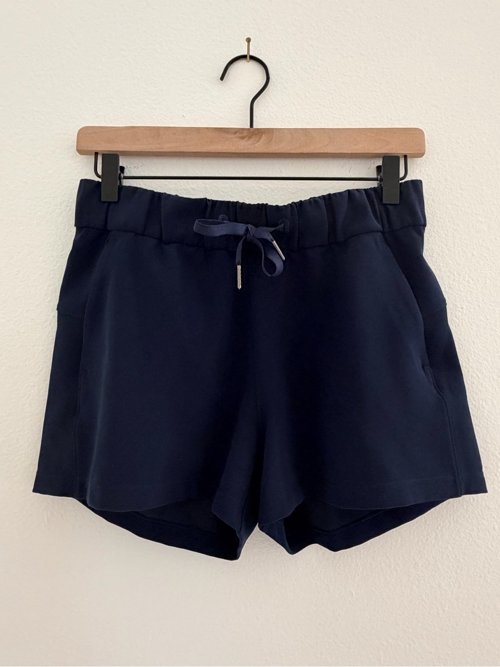 Lululemon Womens Navy Blue Woven Drawstring 2.5” Pockets - Estimated Size 4